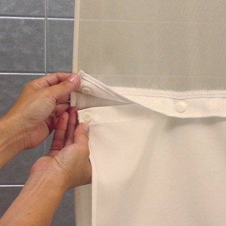 HOOKLESS Shower Curtain Liner, Beige 83753